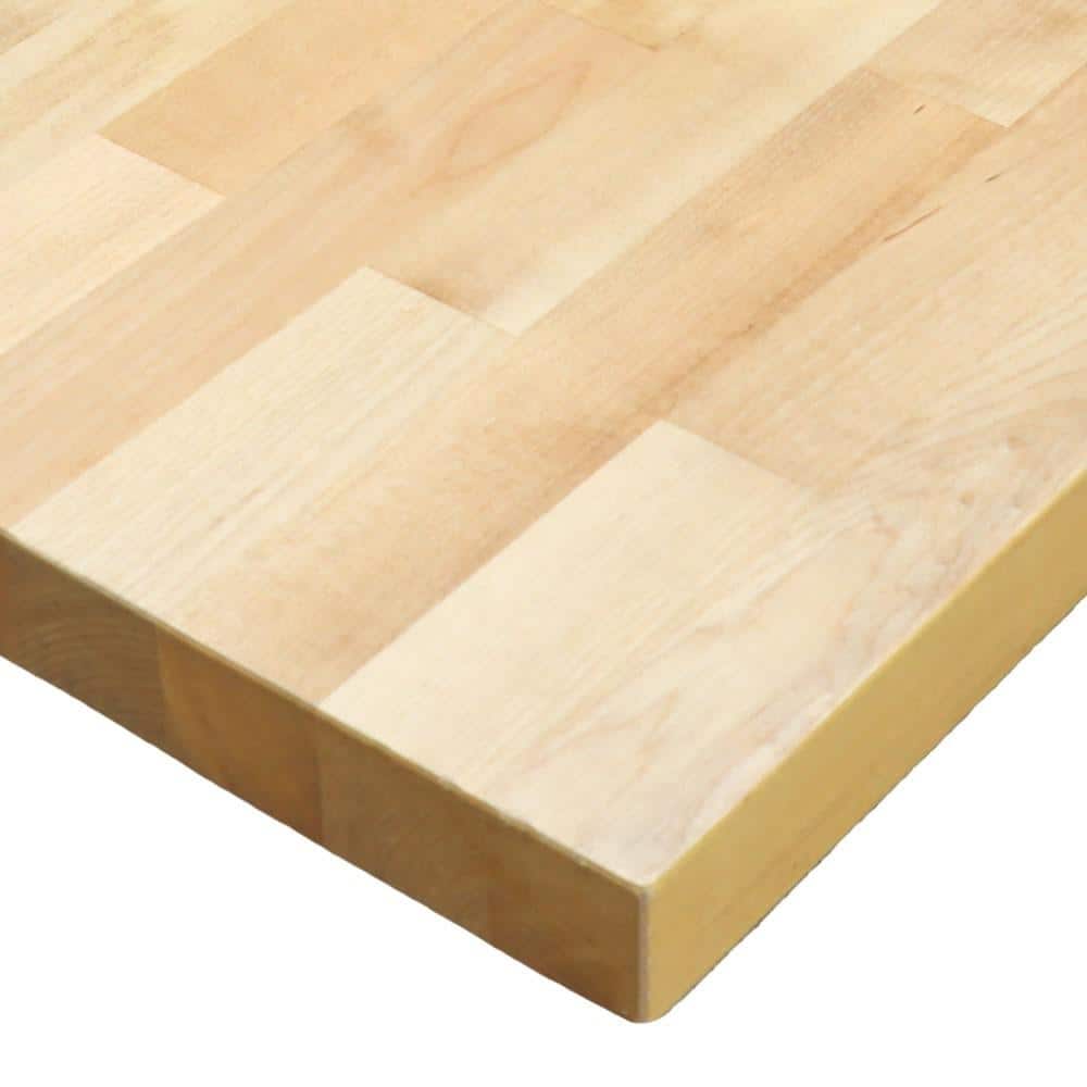 HARDWOOD REFLECTIONS 6 ft. L x 39 in. D Unfinished Birch Solid Wood Butcher Block Island Countertop With Eased Edge
