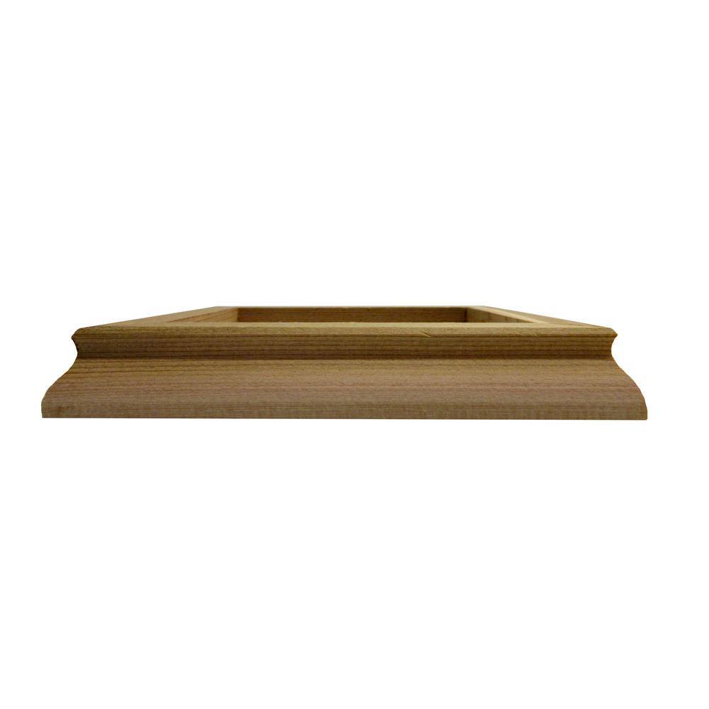 4 in. x 4 in. x 3/4 in. Tall Cedar Post Base Trim