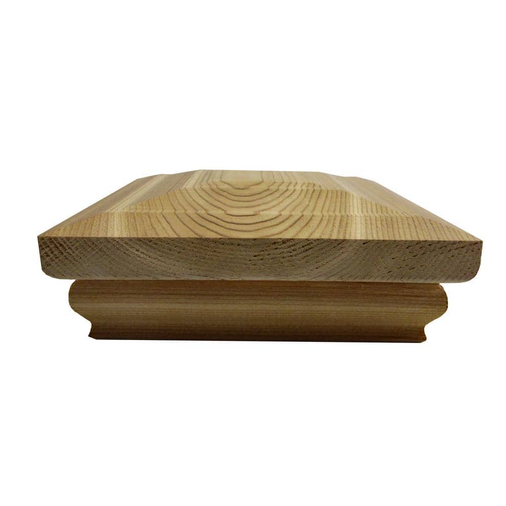 4 in. x 4 in. Step-In Flat Top Cedar Post Cap