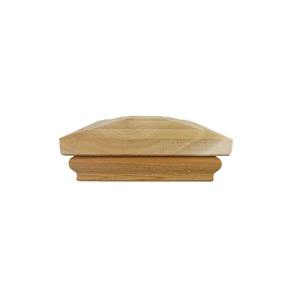 4 in. x 4 in. Step-In Flat Top Cedar Post Cap