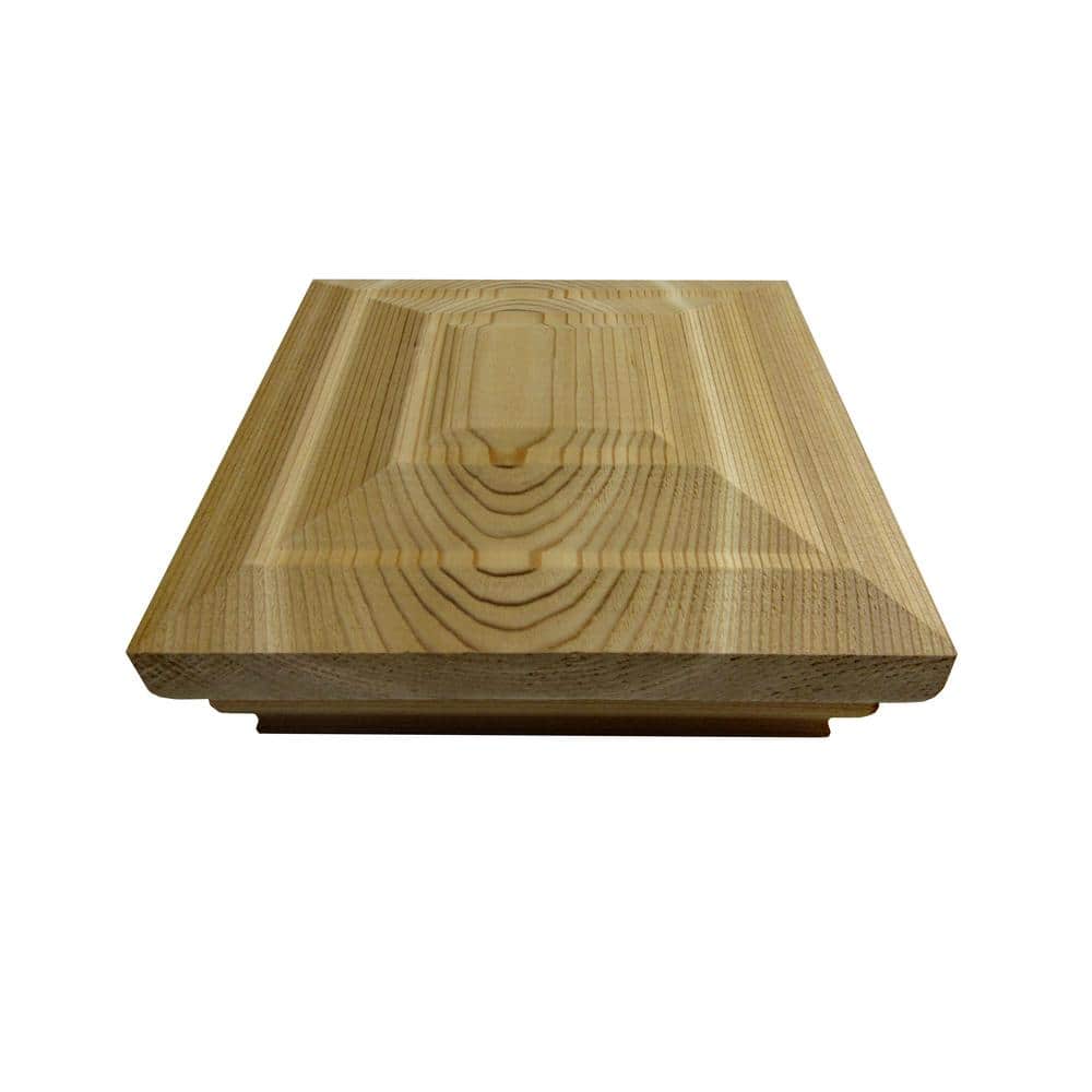 4 in. x 4 in. Step-In Flat Top Cedar Post Cap