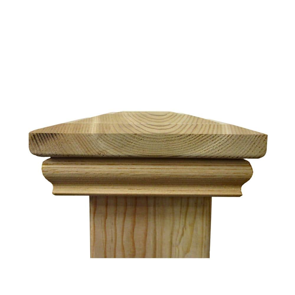 4 in. x 4 in. Step-In Flat Top Cedar Post Cap
