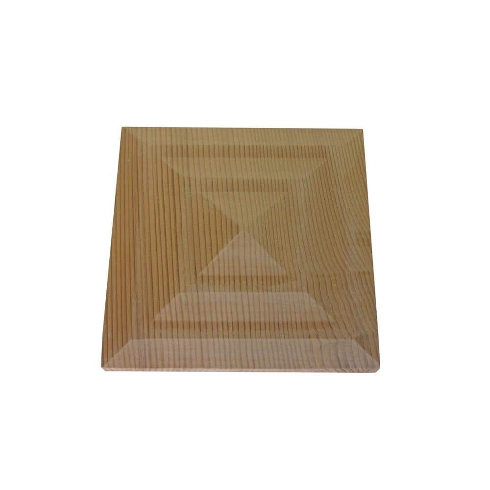 4 in. x 4 in. Step-In Pyramid Cedar Post Cap