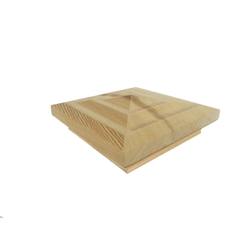 4 in. x 4 in. Step-In Pyramid Cedar Post Cap