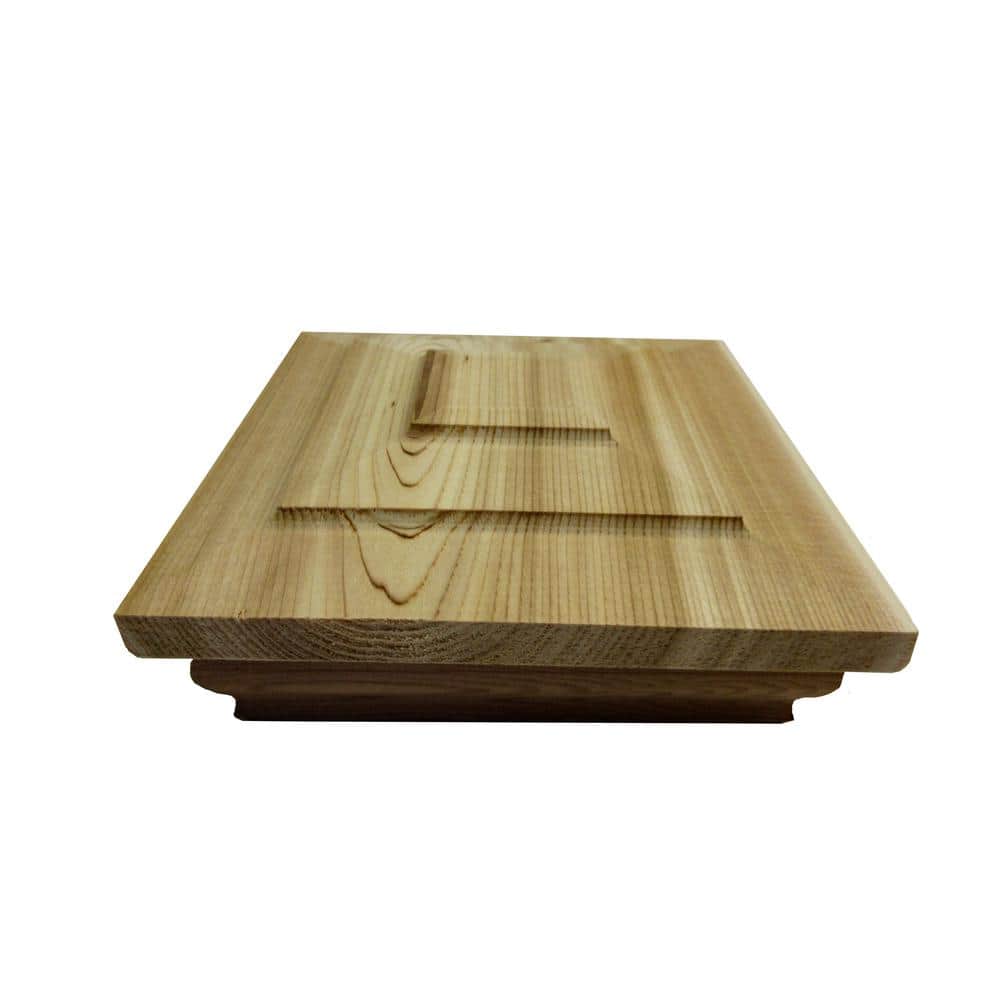 4 in. x 4 in. Step-Out Flat Top Cedar Post Cap