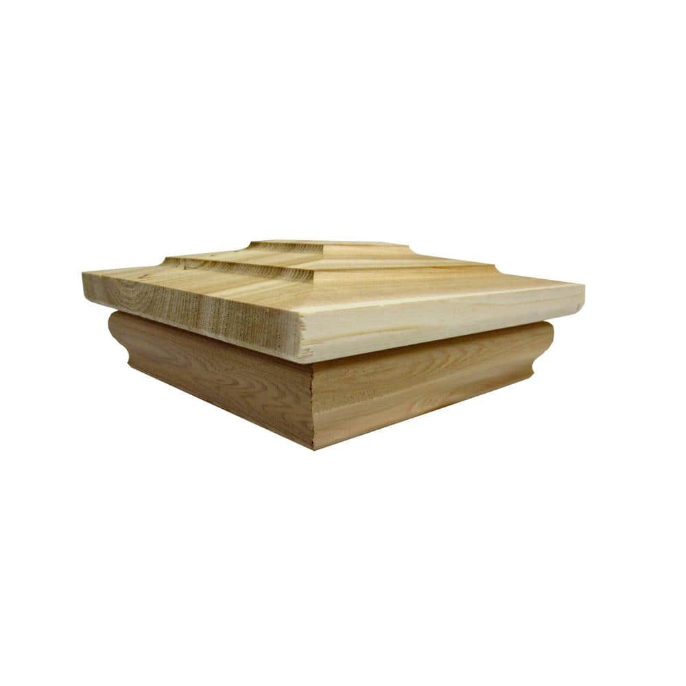 4 in. x 4 in. Step-Out Flat Top Cedar Post Cap