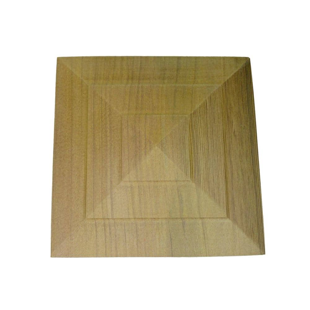 4 in. x 4 in. Step-Out Pyramid Cedar Post Cap