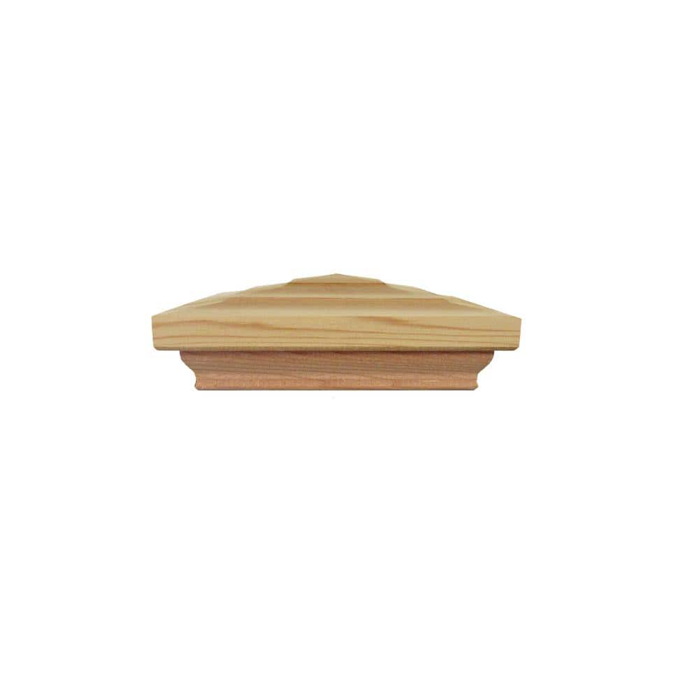 4 in. x 4 in. Step-Out Pyramid Cedar Post Cap