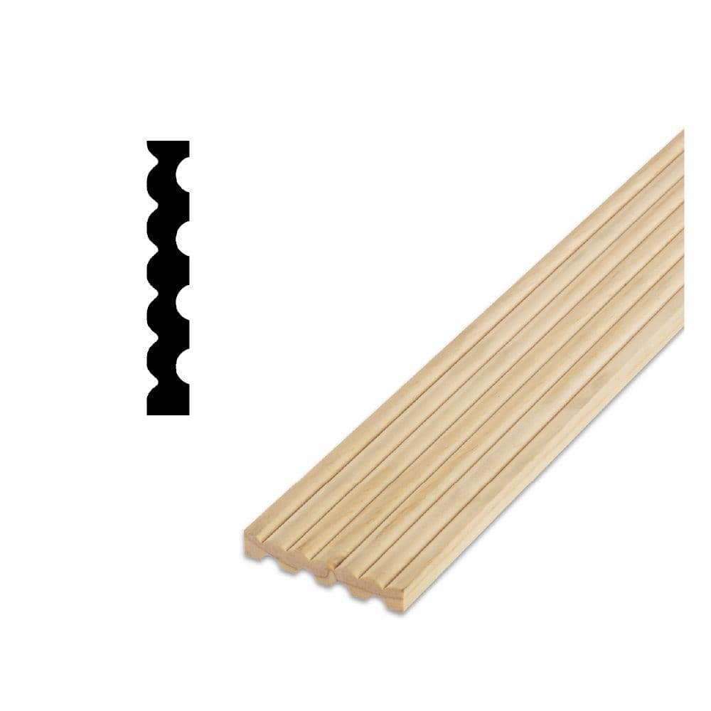 DecraMold DM FLC7 - 1/2 in. x 3-1/8 in. 84 in. Solid Pine Reversable Design Fluted-Reeded Door and Window Casing Molding