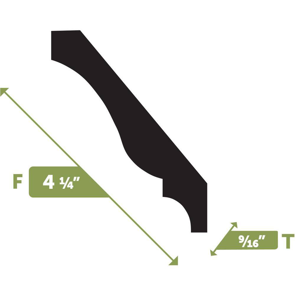 Ekena Millwork 9/16 in. x 144 in. x 4-1/4 in. Resin Crown Flexible Moulding