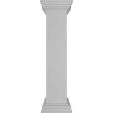 Ekena Millwork Plain 40 in. x 8 in. White Box Newel Post with Flat Capital and Base Trim (Installation Kit Included)