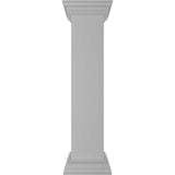 Ekena Millwork Plain 40 in. x 8 in. White Box Newel Post with Flat Capital and Base Trim (Installation Kit Included)