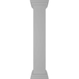 Ekena Millwork Plain 48 in. x 8 in. White Box Newel Post with Peaked Capital and Base Trim (Installation Kit Included)