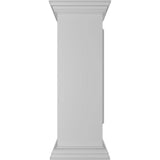 Ekena Millwork Corner 40 in. x 12 in. White Box Newel Post with Panel, Peaked Capital and Base Trim (Installation Kit Included)