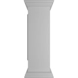 Ekena Millwork Corner 40 in. x 12 in. White Box Newel Post with Panel, Peaked Capital and Base Trim (Installation Kit Included)