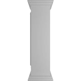 Ekena Millwork Corner 48 in. x 12 in. White Box Newel Post with Panel, Peaked Capital and Base Trim (Installation Kit Included)