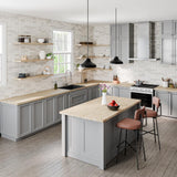 HARDWOOD REFLECTIONS 6 ft. L x 39 in. D Unfinished Hevea Solid Wood Butcher Block Island Countertop With Square Edge