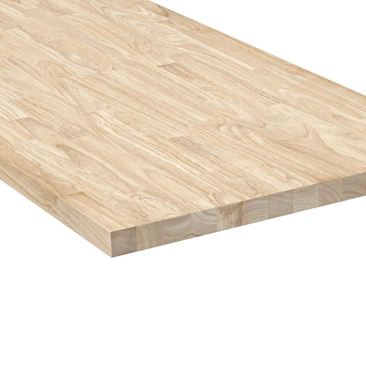 HARDWOOD REFLECTIONS 6 ft. L x 39 in. D Unfinished Hevea Solid Wood Butcher Block Island Countertop With Square Edge