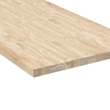HARDWOOD REFLECTIONS 6 ft. L x 39 in. D Unfinished Hevea Solid Wood Butcher Block Island Countertop With Square Edge