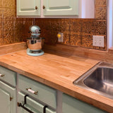 HARDWOOD REFLECTIONS 6 ft. L x 39 in. D Unfinished Hevea Solid Wood Butcher Block Island Countertop With Square Edge