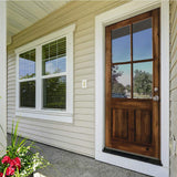 Krosswood Doors 36 in. x 96 in. Rustic Knotty Alder 4-Lite Clear Glass 2-Panel Unfinished Wood Front Door Slab