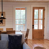 Krosswood Doors 36 in. x 96 in. Rustic Knotty Alder 4-Lite Clear Glass 2-Panel Unfinished Wood Front Door Slab