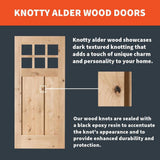 Krosswood Doors 36 in. x 80 in. Rustic Knotty Alder Full-Lite Clear Low-E Unfinished Wood Right-Hand Inswing Exterior Prehung Front Door