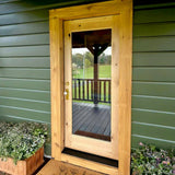 Krosswood Doors 36 in. x 80 in. Rustic Knotty Alder Full-Lite Clear Low-E Unfinished Wood Right-Hand Inswing Exterior Prehung Front Door