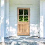 32 in. x 80 in. Knotty Alder Left Hand 4-Lite Clear Glass Unfinished Wood Prehung Front Door by Krosswood Doors