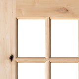 36 in. x 80 in. Craftsman 9-Lite with Clear Beveled Glass Left-Hand Inswing Unfinished Knotty Alder Prehung Front Door