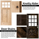 36 in. x 80 in. Krosswood Doors Knotty Alder Left-Hand/Inswing 9-Lite Arch Top V-Panel Clear Glass Unfinished Wood Prehung Front Door