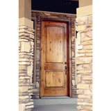 Krosswood Doors 36 in. x 96 in. Rustic Top Rail Arch 2-Panel Left-Hand Inswing Unfinished Knotty Alder Exterior Wood Prehung Front Door