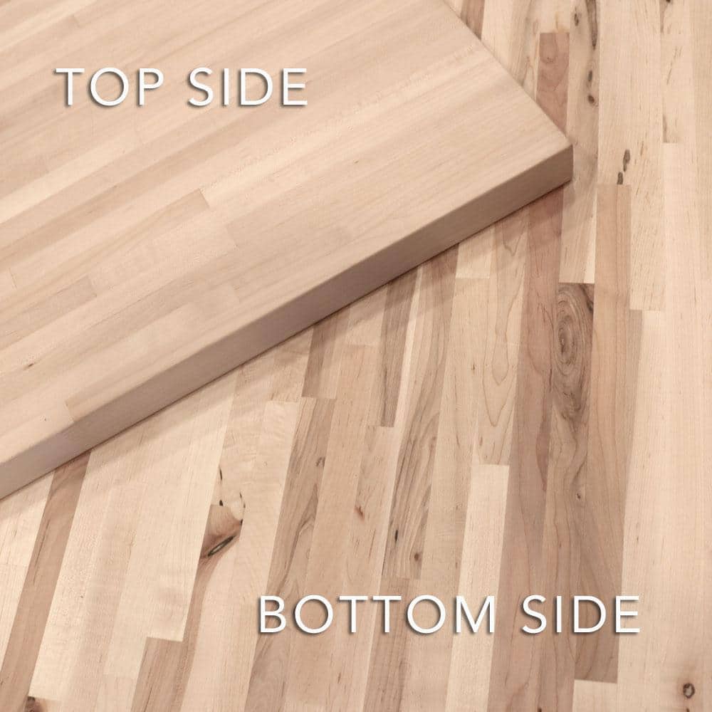 HARDWOOD REFLECTIONS 4 ft. L x 25 in. D Unfinished Maple Butcher Block Standard Countertop in With Square Edge