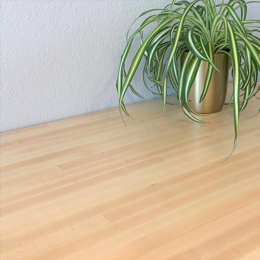HARDWOOD REFLECTIONS 4 ft. L x 25 in. D Unfinished Maple Butcher Block Standard Countertop in With Square Edge