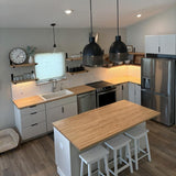 HARDWOOD REFLECTIONS 6 ft. L x 25 in. D Unfinished Maple Solid Wood Butcher Block Countertop With Square Edge