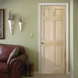 Masonite 30 in. x 80 in. Radiata Smooth 6-Panel Solid Core Unfinished Pine Interior Door Slab