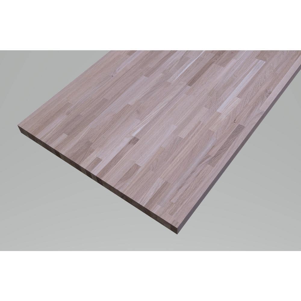 HARDWOOD REFLECTIONS 10 ft. L x 25 in. D Unfinished Oak Solid Wood Butcher Block Countertop With Eased Edge