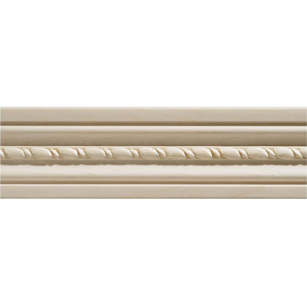 Ornamental Mouldings 1124-7 1/2 in. x 2-1/8 in. x 84 in. White Hardwood Embossed Rope Casing Moulding