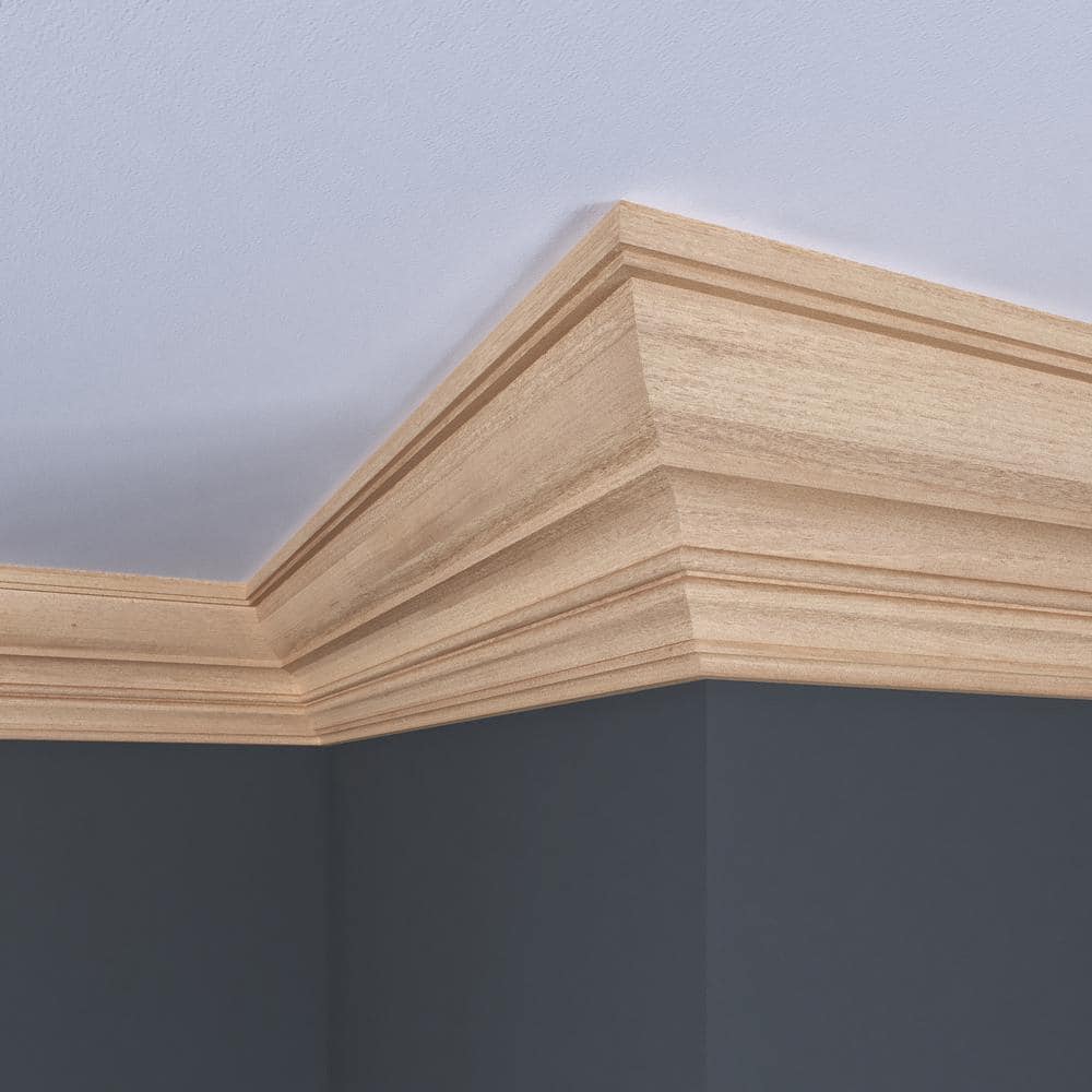 Ornamental Mouldings 1712-8FTWHW 0.5 in. D x 4.5 in. W x 96 in. L Unfinished White Hardwood Crown Moulding