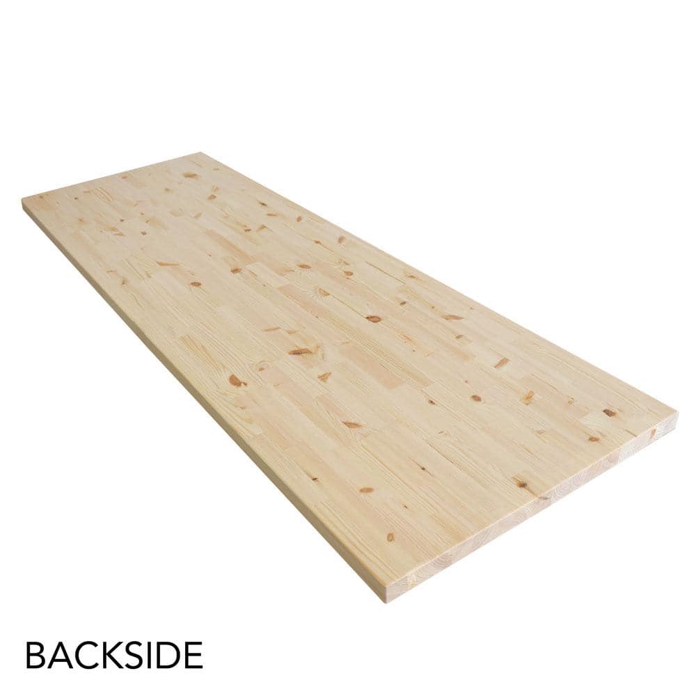 HARDWOOD REFLECTIONS 4 ft. L x 30 in. D Unfinished Nordic Pine Solid Wood Butcher Block Standard Desktop Countertop With Eased Edge