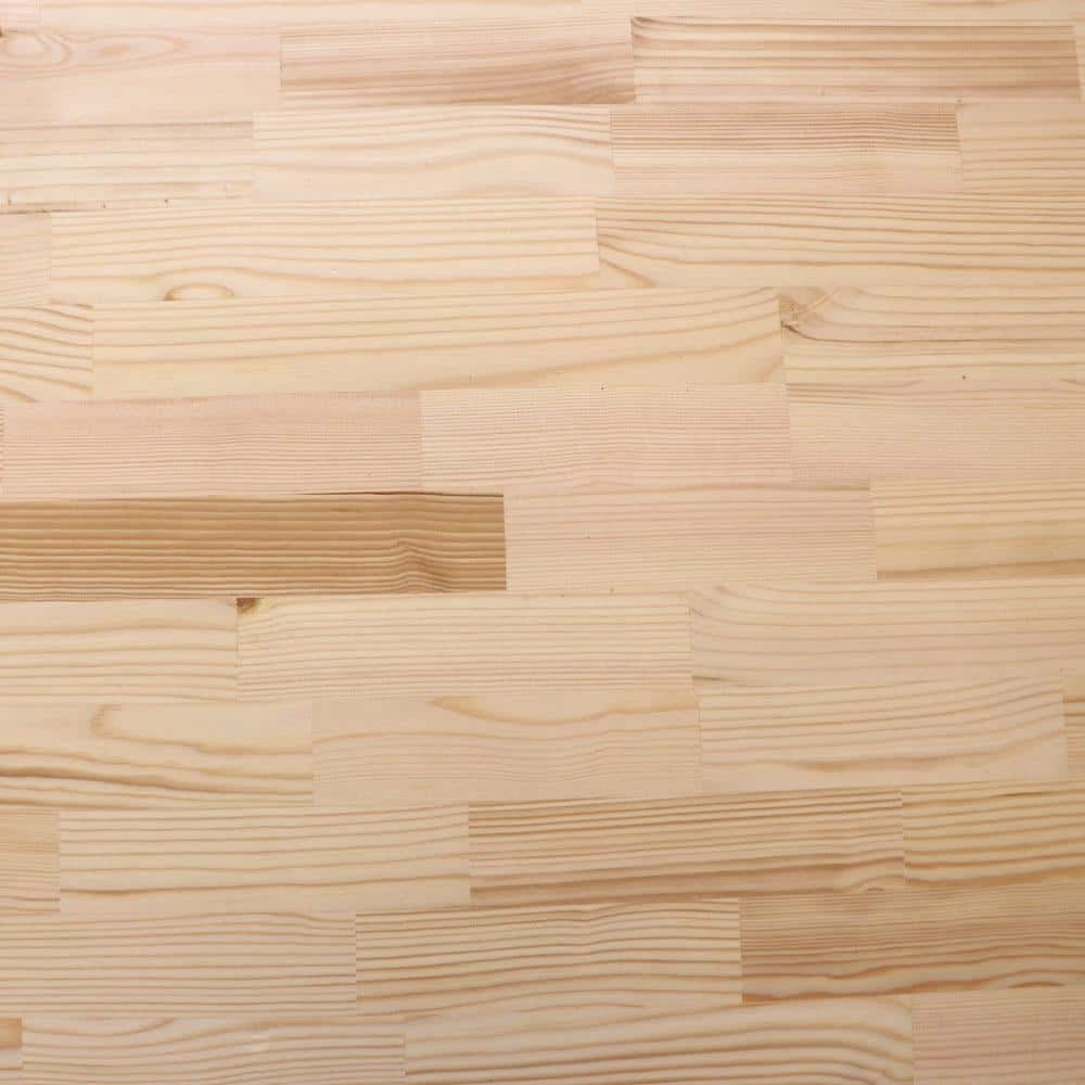 HARDWOOD REFLECTIONS 4 ft. L x 30 in. D Unfinished Nordic Pine Solid Wood Butcher Block Standard Desktop Countertop With Eased Edge