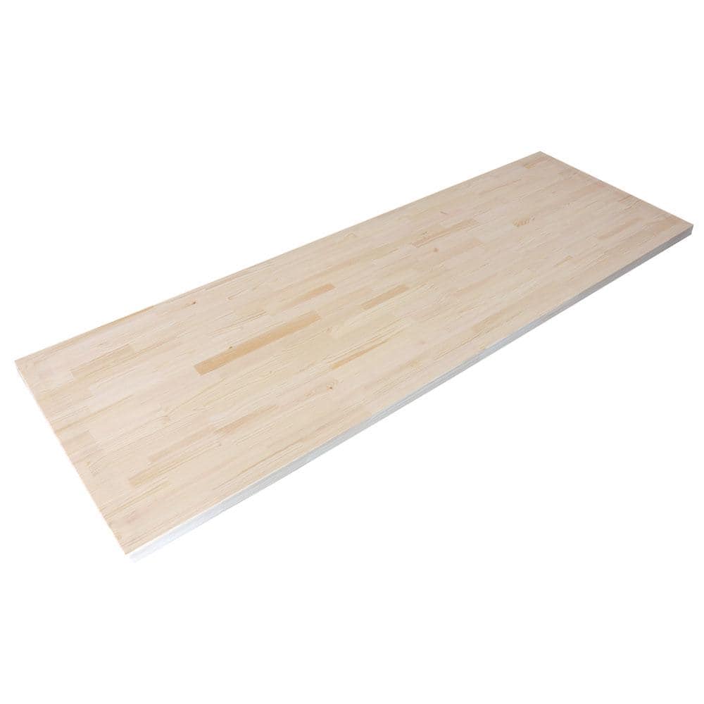 HARDWOOD REFLECTIONS 4 ft. L x 30 in. D Unfinished Nordic Pine Solid Wood Butcher Block Standard Desktop Countertop With Eased Edge