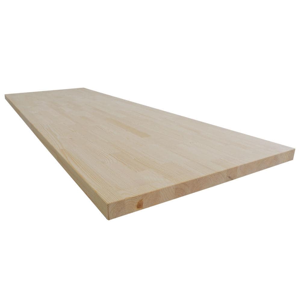 HARDWOOD REFLECTIONS 4 ft. L x 30 in. D Unfinished Nordic Pine Solid Wood Butcher Block Standard Desktop Countertop With Eased Edge