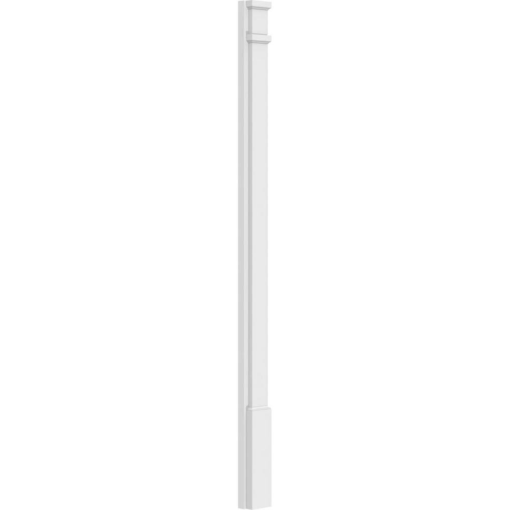 Ekena Millwork 2 in. x 4 in. x 60 in. Smooth PVC Pilaster Moulding with Decorative Capital and Base (Pair)