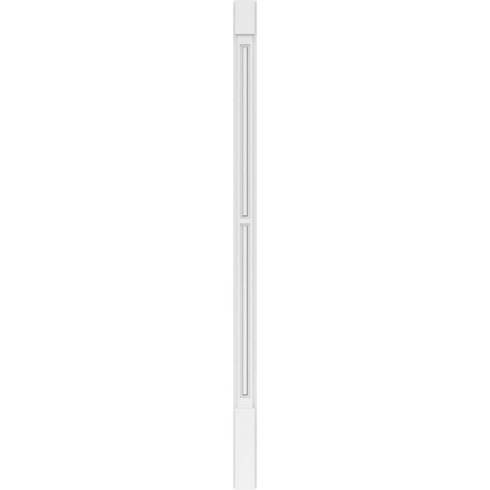Ekena Millwork 2 in. x 4 in. x 82 in. 2-Equal Raised Panel PVC Pilaster Moulding with Standard Capital and Base (Pair)