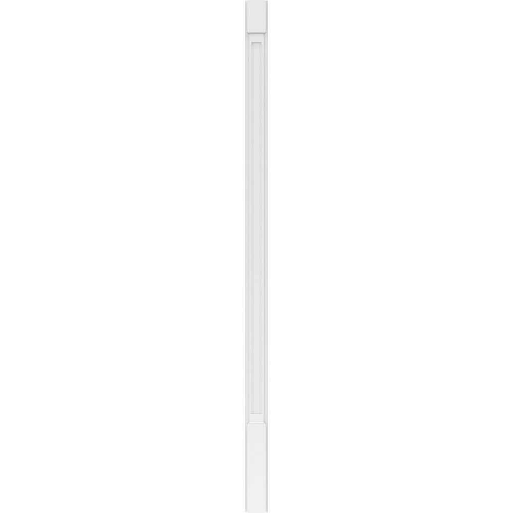 Ekena Millwork 2 in. x 4 in. x 90 in. Flat Panel PVC Pilaster Moulding with Standard Capital and Base (Pair)