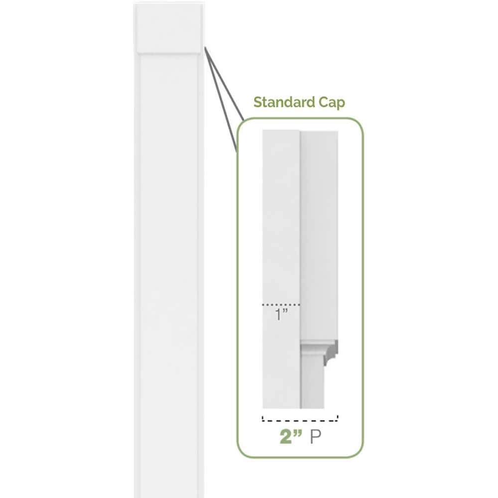 Ekena Millwork 2 in. x 4 in. x 96 in. Fluted PVC Pilaster Moulding with Standard Capital and Base (Pair)