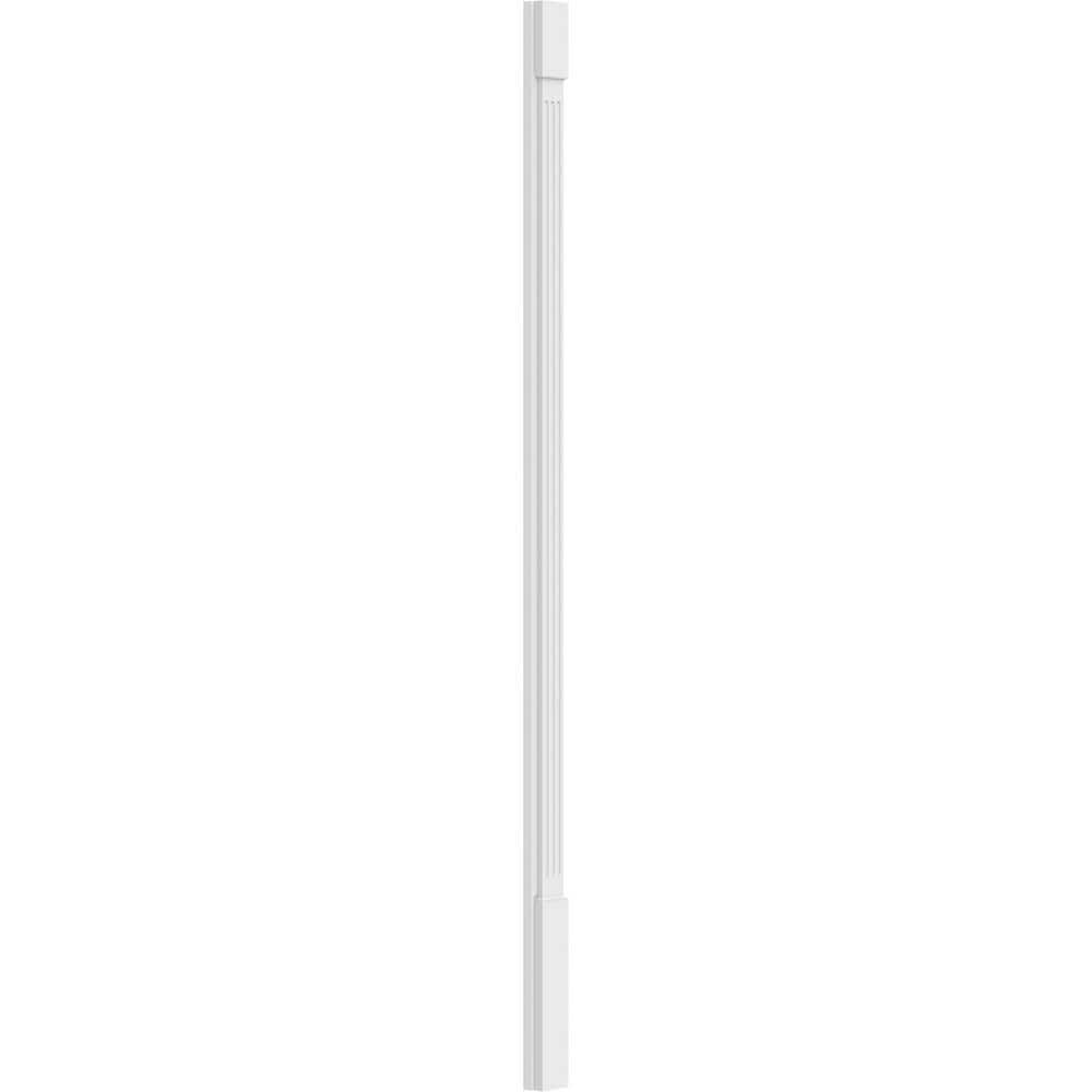 Ekena Millwork 2 in. x 4 in. x 96 in. Fluted PVC Pilaster Moulding with Standard Capital and Base (Pair)