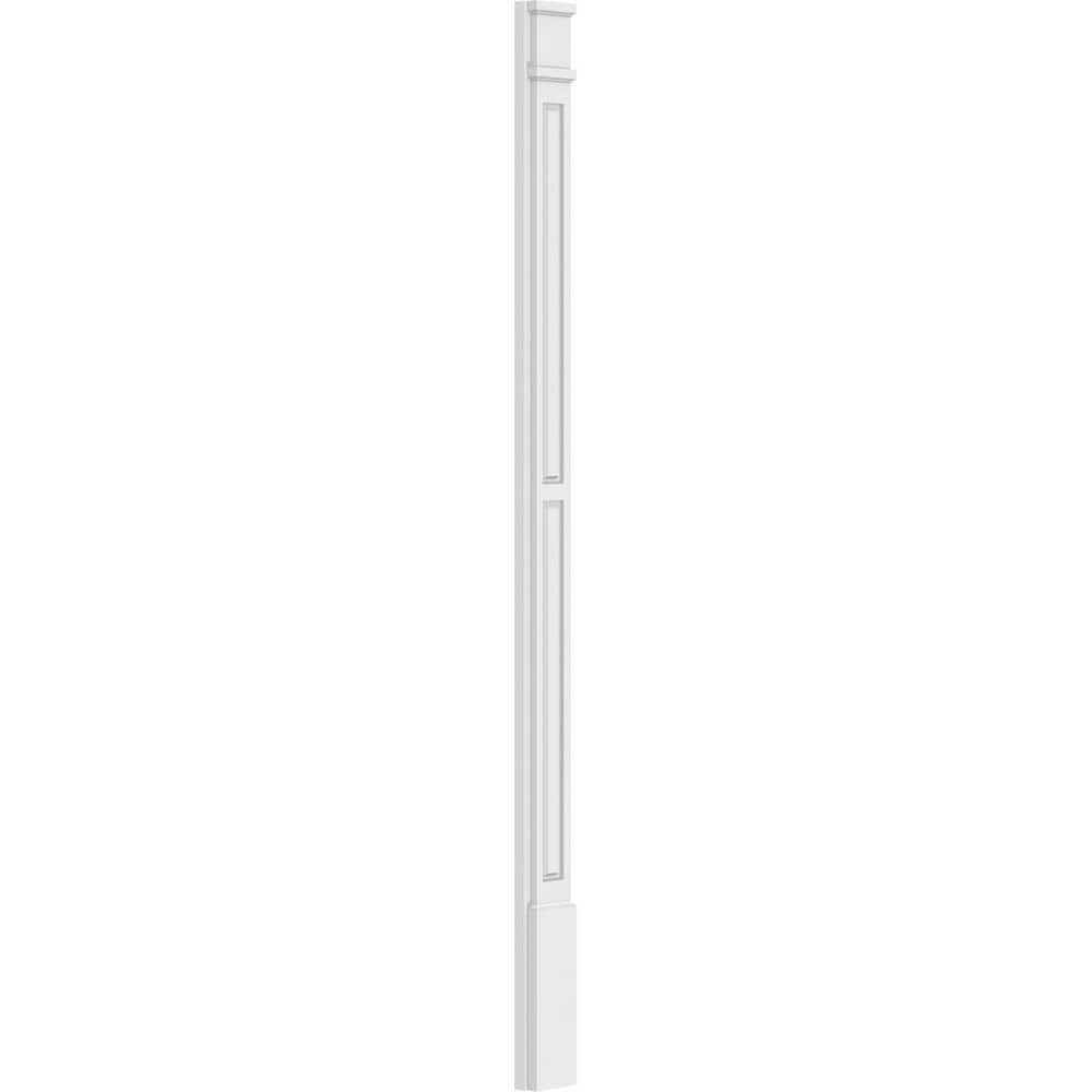 Ekena Millwork 2 in. x 5 in. x 82 in. 2-Equal Raised Panel PVC Pilaster Moulding with Decorative Capital and Base (Pair)