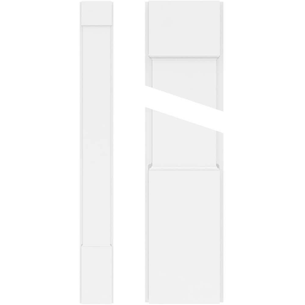 Ekena Millwork 2 in. x 5 in. x 82 in. Smooth PVC Pilaster Moulding with Standard Capital and Base (Pair)